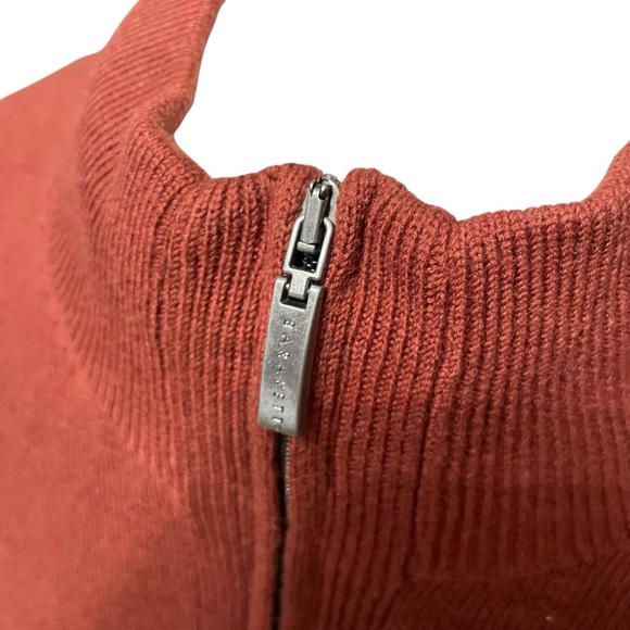 Robert Barakett Wool Silk Cashmere Quarter Zip Sweater Men’s Small Rust Red - Picture 5 of 12